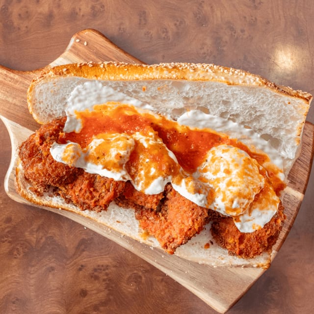 Shrimp Parmigiana Roll.