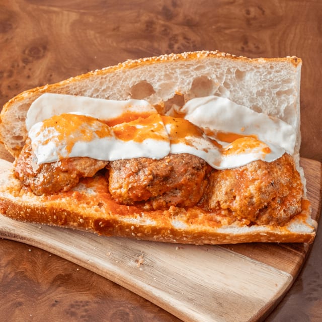 Meatball Parmigiana Hero.