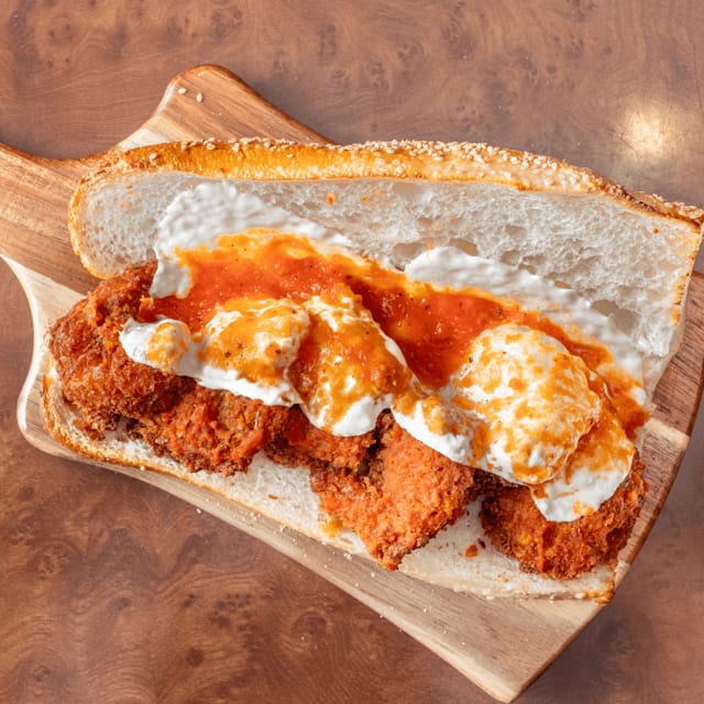 Friday Specials Shrimp Parmigiana Hero.