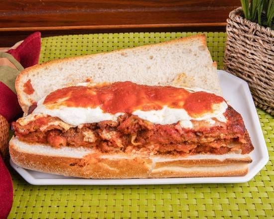 Eggplant Parmigiana Roll.